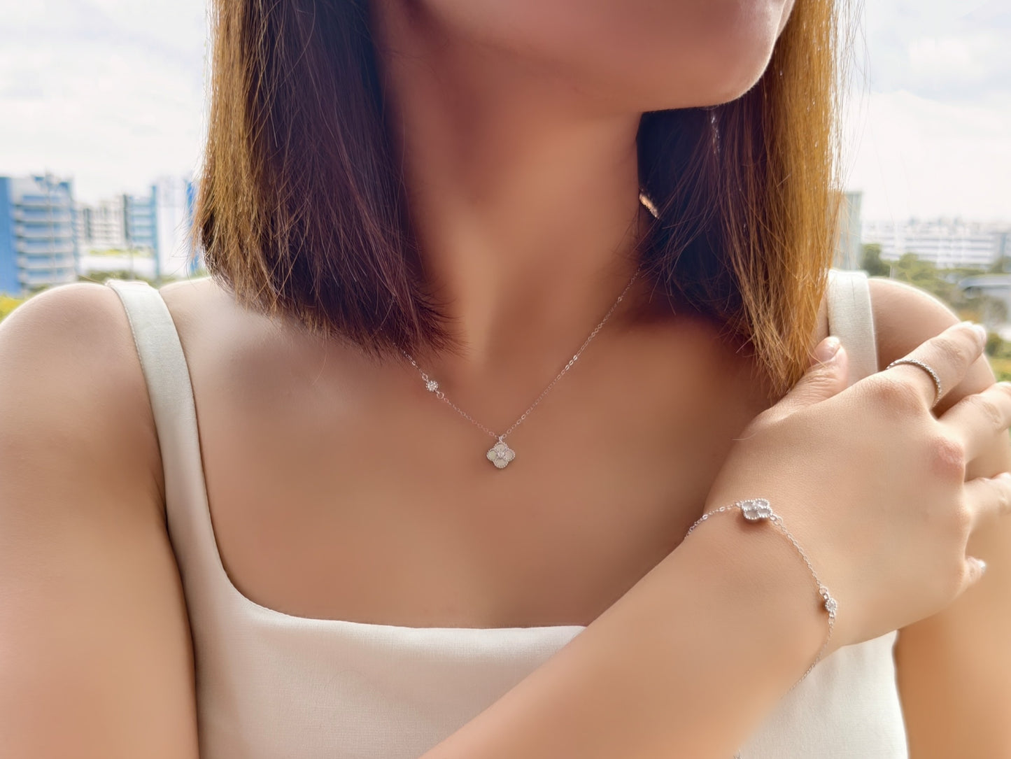 Alyssum - S925 Rhodium Plated Necklace