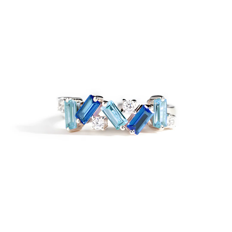 Alaya Blue - S925 Rhodium Plated Ring