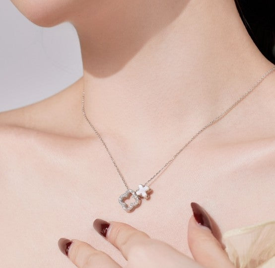 Clover 4in1 - S295 Rhodium Plated Necklace